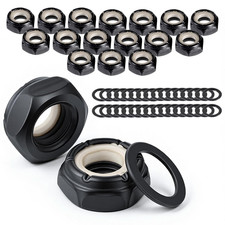 16 Pack Skateboard Truck Lock Nuts Washers Set 8mm Axle Hardware Black