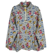 NWT Womens Size 6 Joules Floral Casual Half Zip Floral Pip Print Sweatshirt Top