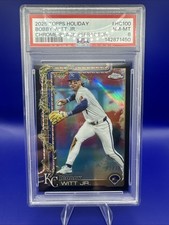  2025 Topps Holiday Bobby Witt Jr. Chrome Black Refractor #HC100 PSA 8 /10