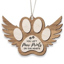 Kilyhome Angel Wings Paw Print Christmas Pet Memorial For Dogs Sympathy Gift