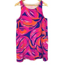 Lilly Pulitzer Womens Frankie 100% Silk Sleeveless Shift Mini Dress Sz M Party
