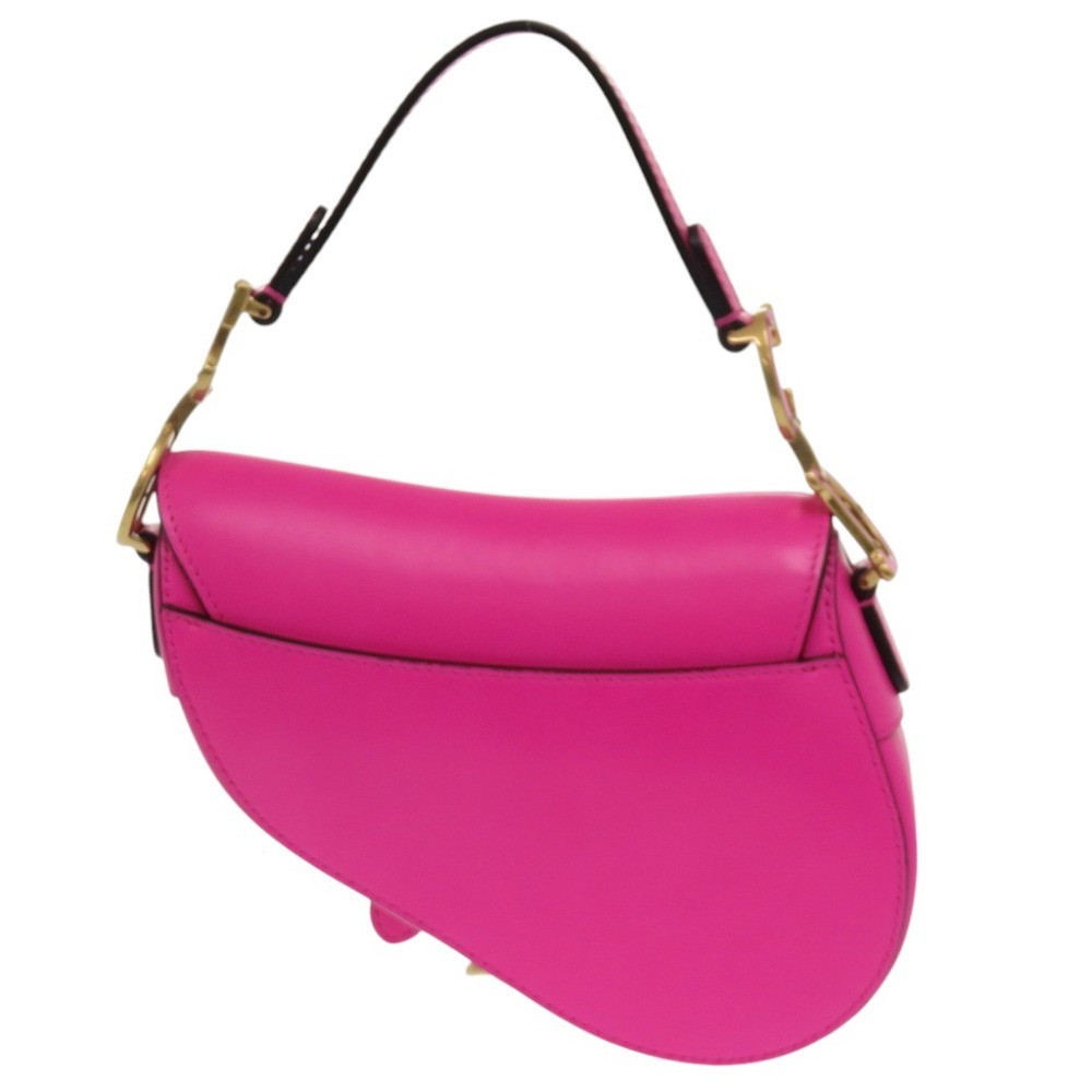 Christian Dior Saddle Bag Leather Passion Pink 2-Way Handbag