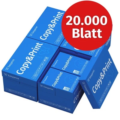 Druckerpapier Kopierpapier 20000 Blatt A4 Hochweiß PEFC-Zertifikat Easyprint