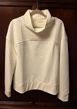 NEW Layer 8 Winter White Hibernation Quilted Pullover Activewear Sweatshirt XXL