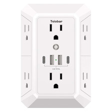 Multi Plug Wall Outlet Surge Protector - Outlet Extender with 6 Outlets and 4 U
