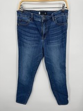 NWT Kut From The Kloth Ankle Crop Jeans Women's 12 Blue Denim Zip Fly Retro