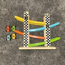 TOP BRIGHT Wooden Race Track, Car Ramp Toys for Toddlers 18 Months