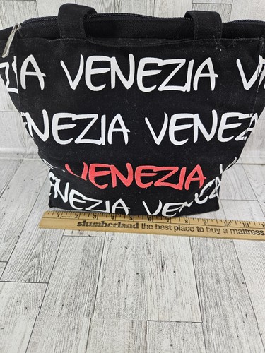 Robin Ruth Cabo Souvenir Hand Bag Canvas Venezia Small Purse Black White Red - Picture 3 of 7