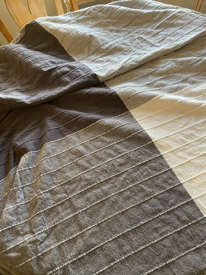 Colcha Angstorel Ikea Queen 98"x98" Azul Gris Blanco Bloque de Color Cubierta de Luz Foto 4 de 4