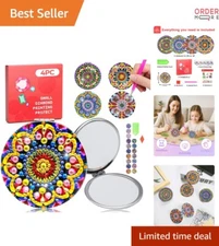 Diamond Art Mirror Kit 4pcs Portable Foldable Magnifying Mandala Crafts for A...