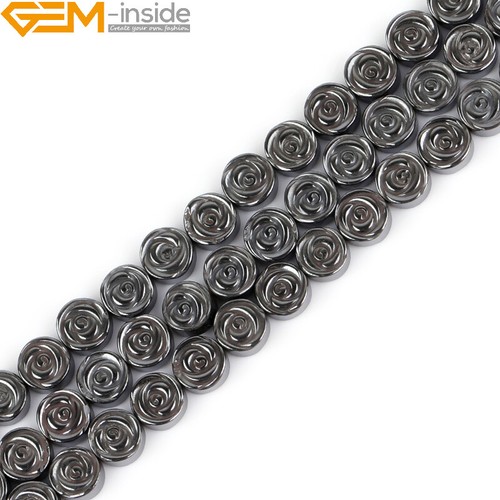 Cuentas de hematita negras naturales fabricación de joyas poder energía chakra 15" moneda cruz - Imagen 211 de 360
