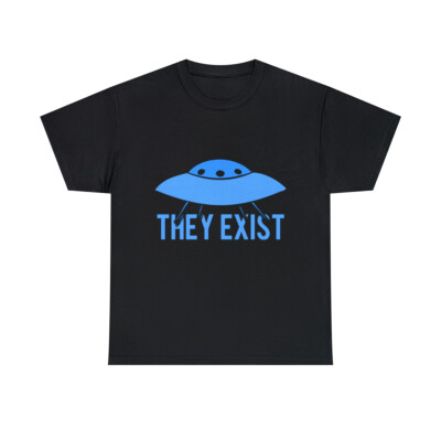 They Exist UFO Aliens Graphic Tee Shirt, S-5XL