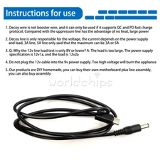 PD2.0/3.0 to DC5.5*2.5/DC5.5*2.1 Decoy Detection Trigger Fast Charging Line New