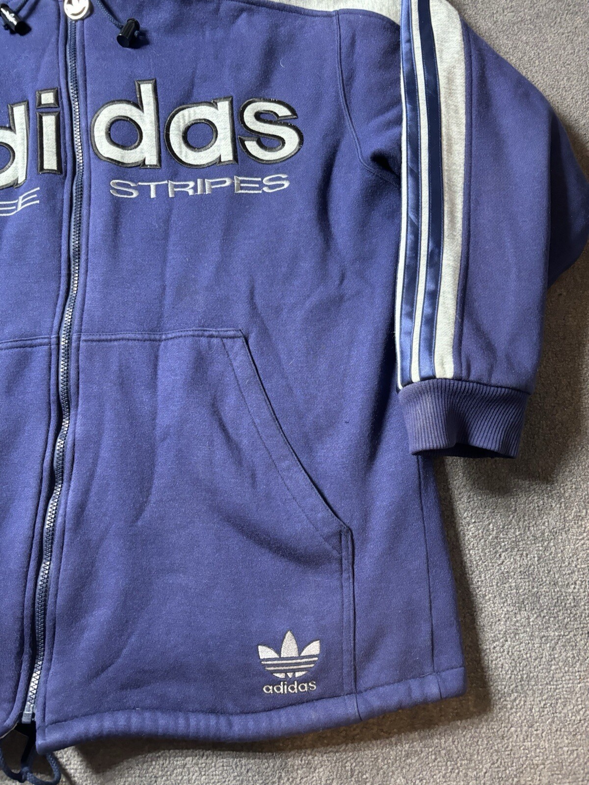 VTG Adidas Y2K Hip Hop Baggy Trefoil Three Stripes Jacket Men’s XL Made in Japan thumbnail 5