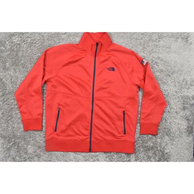 The North Face Red 2XL Men's Polyester Jacket USA Flag Zip Pockets
