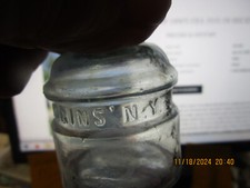 Antique HIGGINS N.Y.   Light Blue Inkwell Bottle 2 5/8" +/- A Dug Bottle Vintage