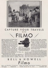 1930 Bell  Howell Filmo: Capture Your Travels Vintage Print Ad