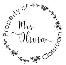 Teacher Stamp -Property of with Teacher Name Custom Self Ink Classroom Teacher