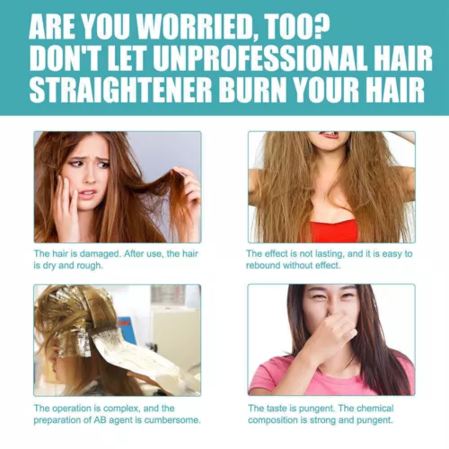 Protein Hair Straightening Cream Silk Gloss Smooth Rough Hair Repair Straight - Picture 6 of 12