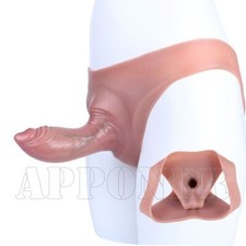 Realistic Penis Sleeve Pants Soft Liquid Silicone Hollow Dildo Pants Wearable