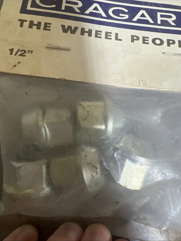 Porcas de roda Cragar antigas (conjunto de 5) 1/2" - Cromado #27904-5 ~ NOS - Imagem 2 de 3