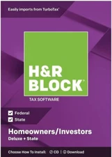H&R Block DELUXE 2011 FED & STATE TAX SOFTWARE CD ONLY VERY GOOD CONDITION