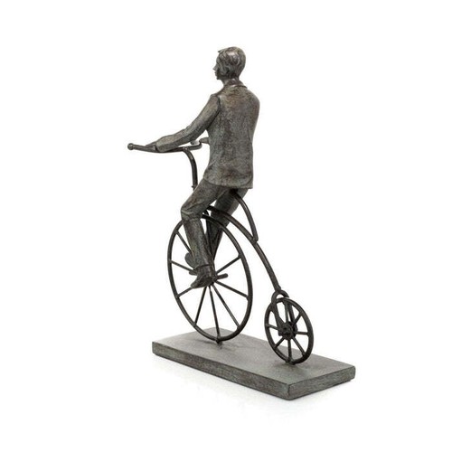 Decorative Sculpture of Man Riding an Old Bike - Picture 3 of 4
