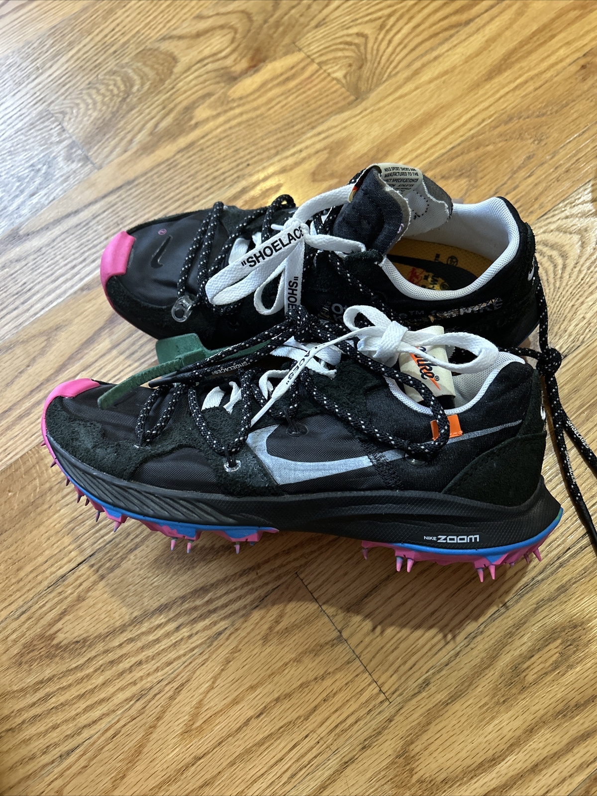 OFF WHITE X NIKE Nike Air Zoom Terra Kiger taglia 7 5 x BIANCO SPORCO ""Nero"" come nuovo!