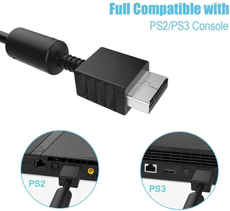 Audio AV RCA+AC Cable Power Supply Adapter Cord For Sony Playstation 1/2 PS2 FAT - Image 3 of 4