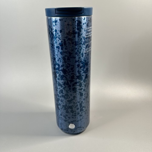 STARBUCKS TUMBLER MIDNIGHT BLUE SPECKLED PRINT HOT/COLD DRINKS 20 FL. OZ. NEW