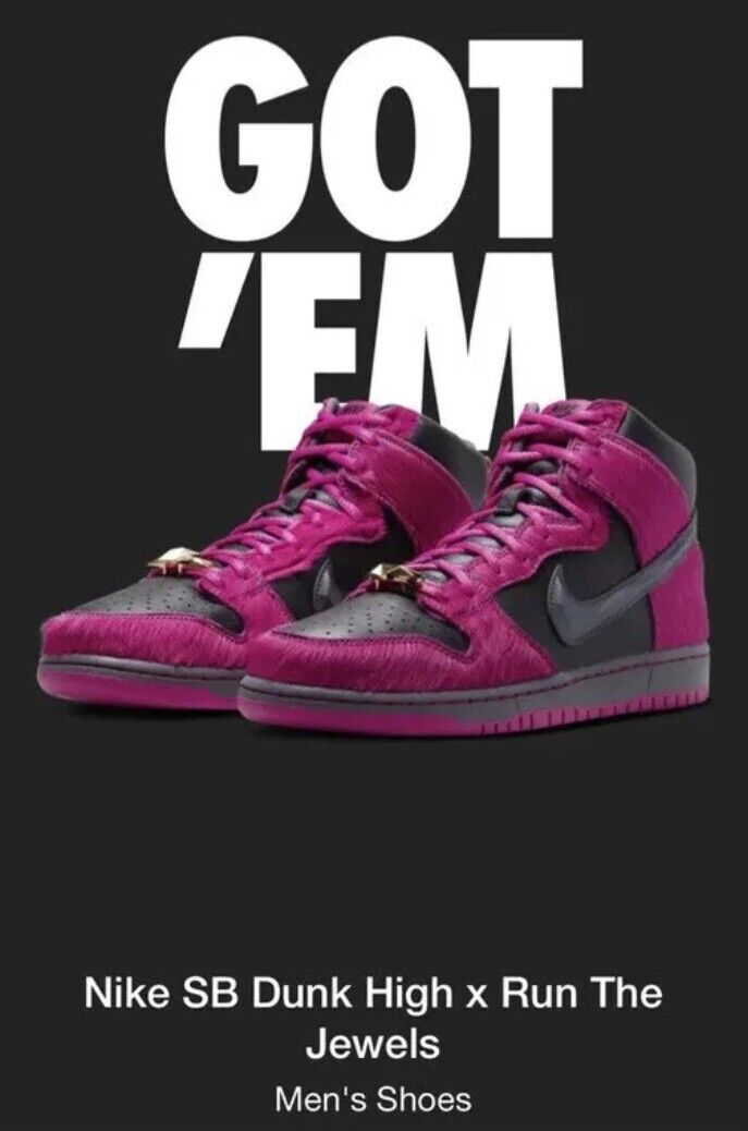 Size 11 - NIKE SB DUNK HIGH X RUN THE JEWELS 4/20 RTJ Size 11 - NIKE SB DUNK HIGH X RUN THE JEWELS 4/20 RTJ