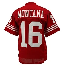 Joe Montana Jersey Red San Francisco | S-5XL Unsigned Custom Sewn Stitched
