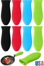 2Pcs Silicone Pot Holder Cast Iron Hot Skillet Handle Cover Potholder Pan Sleeve
