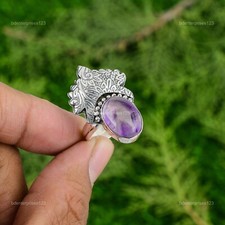 Natural African Amethyst Multi Stone Engagement New Ring Jewelry Sterling Silver