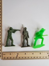 Lot Of 3 Vintage Tim-Mee Toy Figures Soldiers Cowboy Green