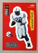 1997 Collector's Choice unpeeled Sticker &Checklist Marshall Faulk #S20 Colts