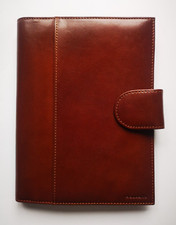 Piquadro Genuine Leather Cover for Book Planners Notes Brown Large Italy New
