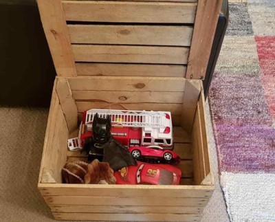 Vintage hölzerne Apfelkiste mit Deckel - Ideale Spielzeugbox Hundespielzeug / Schuh / Aufbewahrungsbox