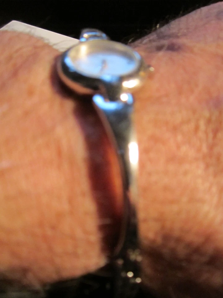 NINE WEST STERLING SILVER WATCH RUNS GREAT 6" LONG - CASE/BAND STERLING TK-4 - Image 2 of 3