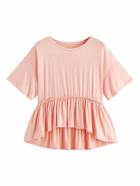 ruffle hem peplum top