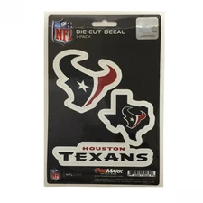 Team ProMark NFL Houston Texans Die-Cut Decal Sticker 3-Pack Made in U.S.A