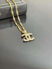 18k 18ct GENUINE Gold Filled 45cms 18” Wave Chain & CZ Crystal Pendant Ref:-62