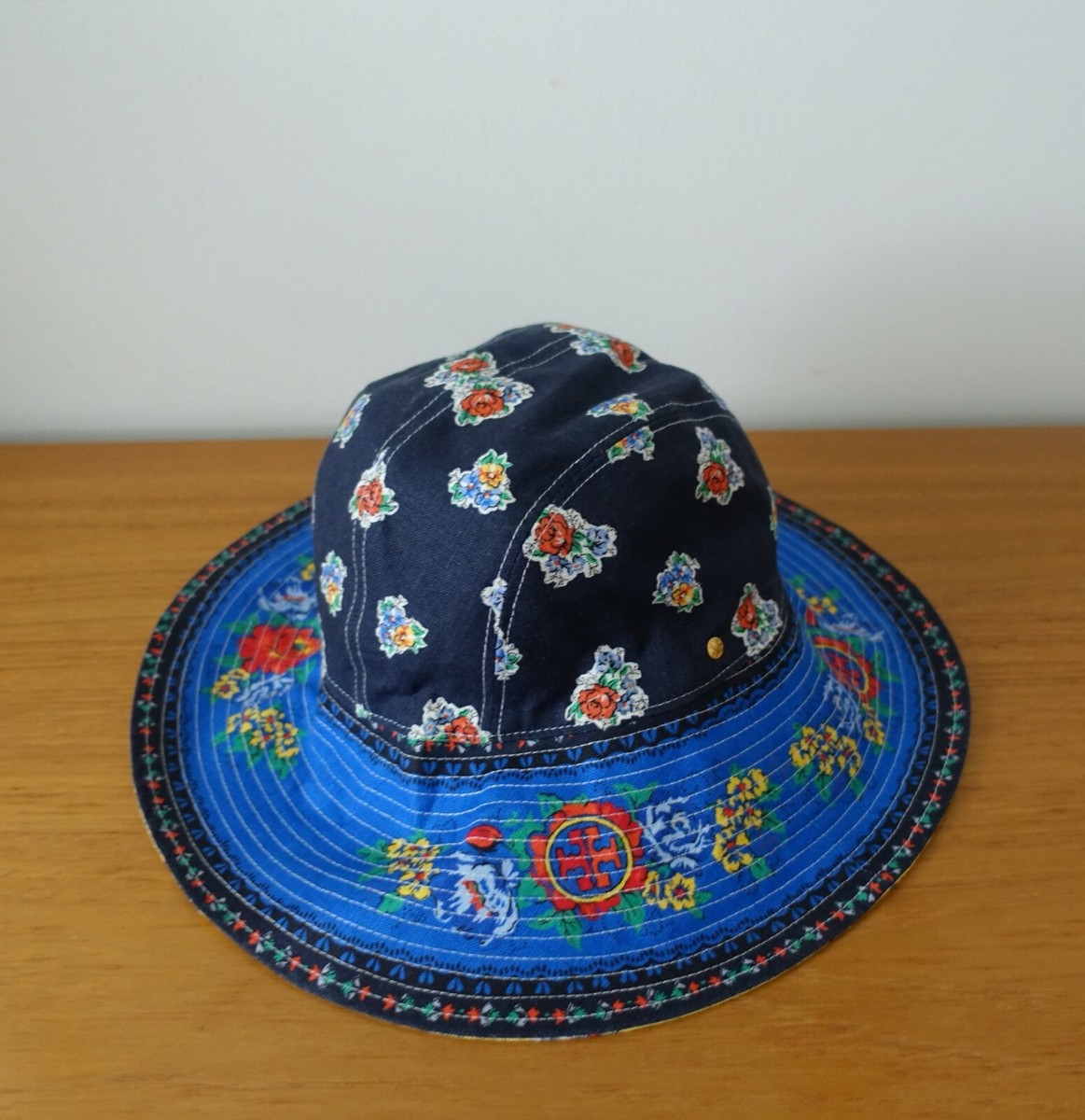 Baseball Cap Tory Burch Straw Hat TORY BURCH TEA ROSE REVERSIBLE