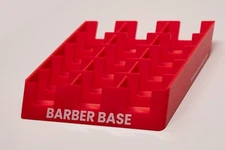 Barber Base - RED (HUGE 15 slot Clipper Blade Organizer with EZ Access)