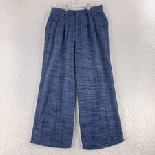 Urban Outfitters Elliot Low Slung Wide Leg Trouser Pants Womens Medium Blue Knit