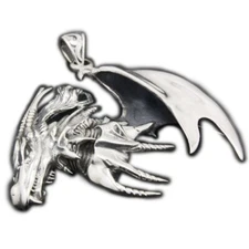 925 Sterling Silver Large Flying Dragon Pendant Biker Punk Jewelry 8B007D HZ
