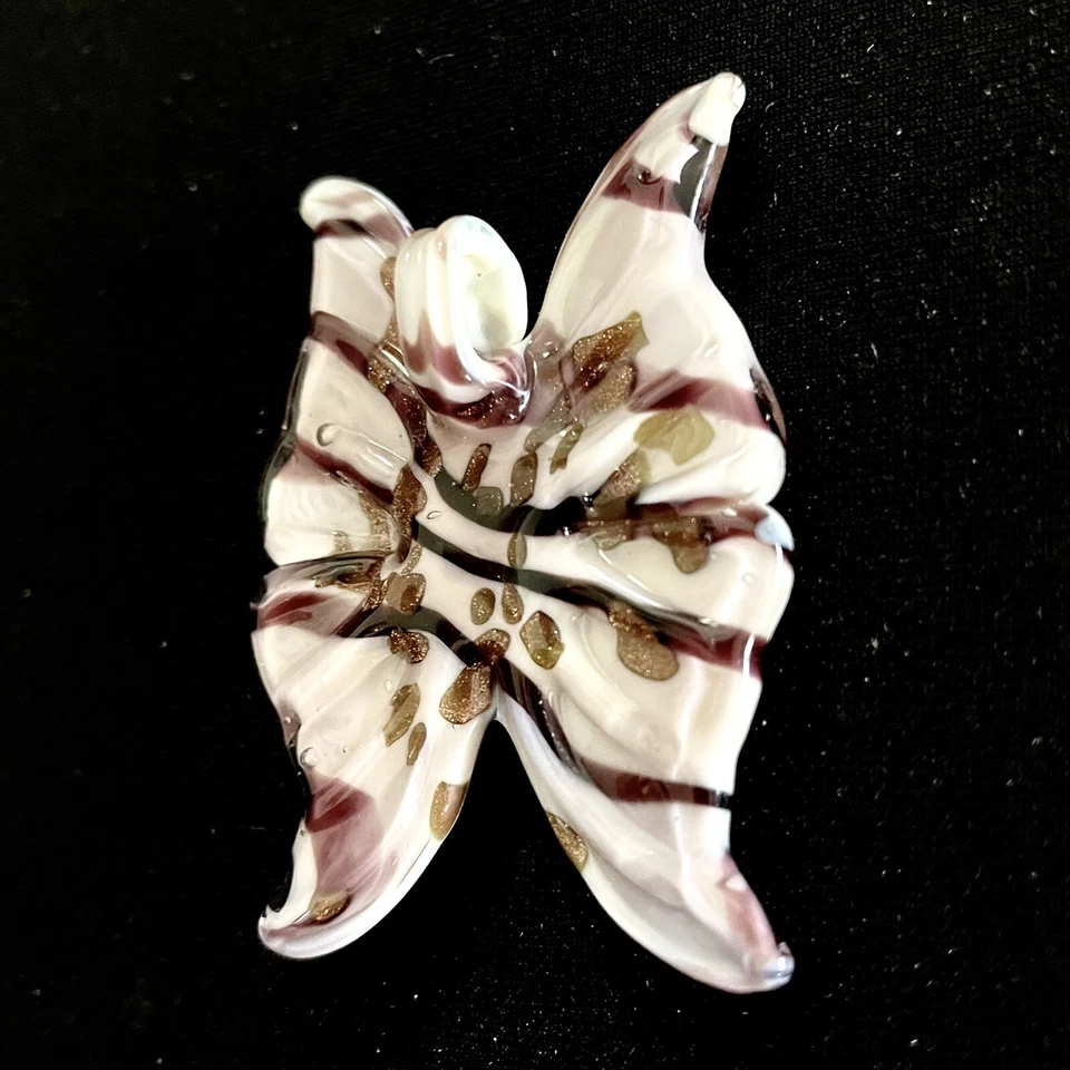 Acrylic 2.25 inch Butterfly Pendant White with Purple Streaks - Image 3 of 4