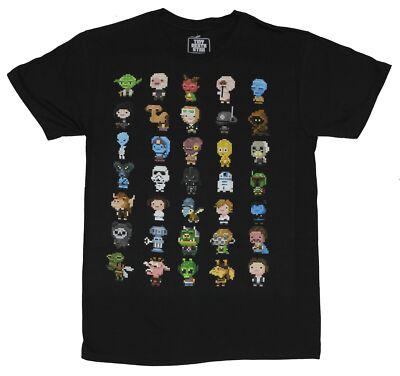 Star Wars Mens T-Shirt Tiny Death Star 35 Classic Pixelated Character  Images