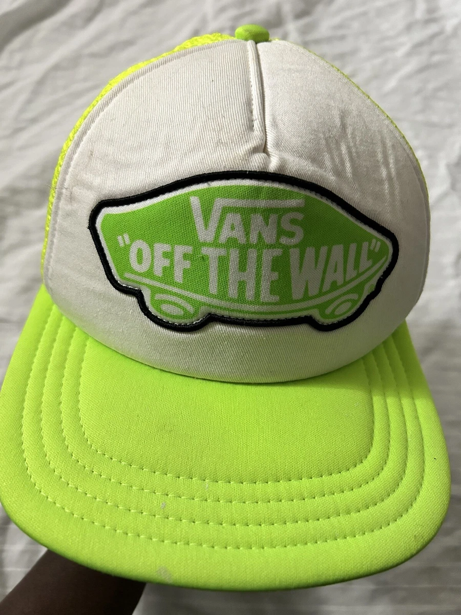 Vans Off The Wall Trucker Cap Neon Green White Skater Snapback | eBay