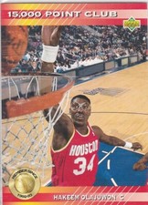 HAKEEM OLAJUWON 1992/93 Upper Deck 15,000 POINT CLUB Houston Rockets HOFer!